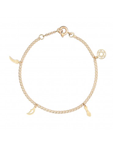 Pulseira ouro 9 kt signo...